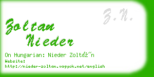 zoltan nieder business card